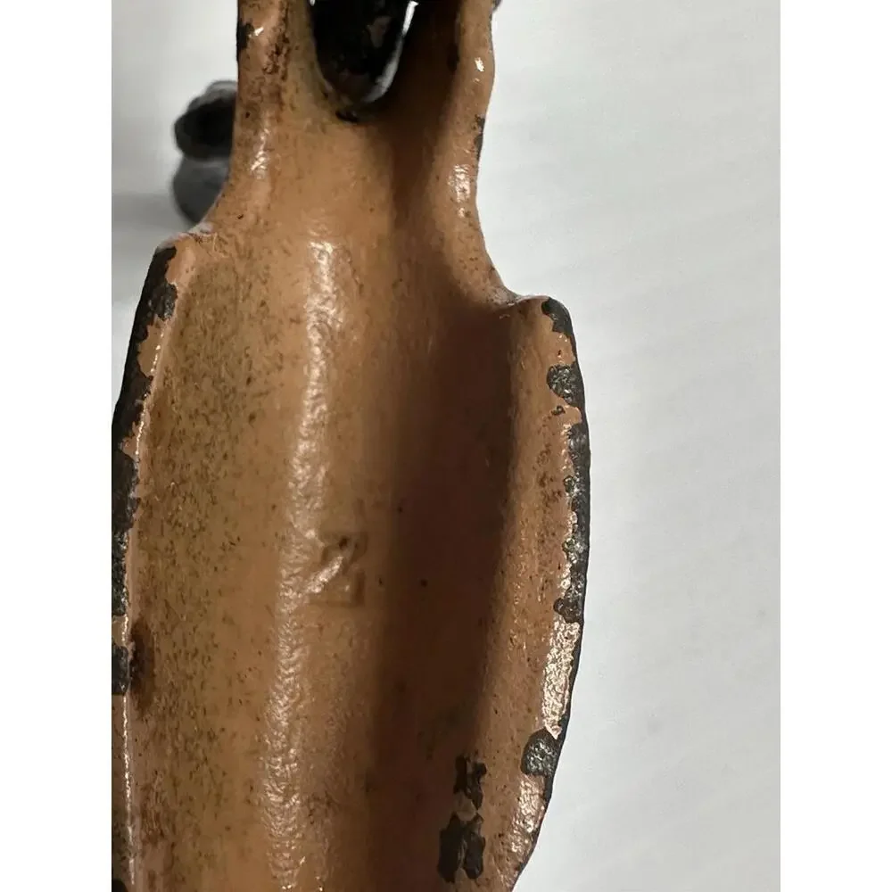 Antique Cold Painted Cast Iron‎ Alligator Crocodile Nut Cracker Patina